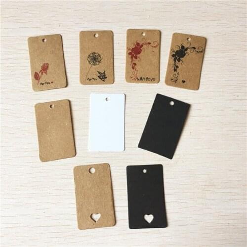 50Pcs Handmade Garment Kraft Paper Tags Crafts Wedding Party Decoration Ornaments Hang Tag Embellishment Labels Card Gift 5*3cm
