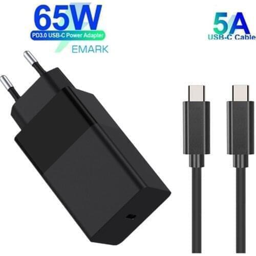 65W 20V 3.25A USB Type C PD Charger USB C Power Laptop Adapter for Macbook Pro Matebook HP DELL XPS Notebooks ThinkPad