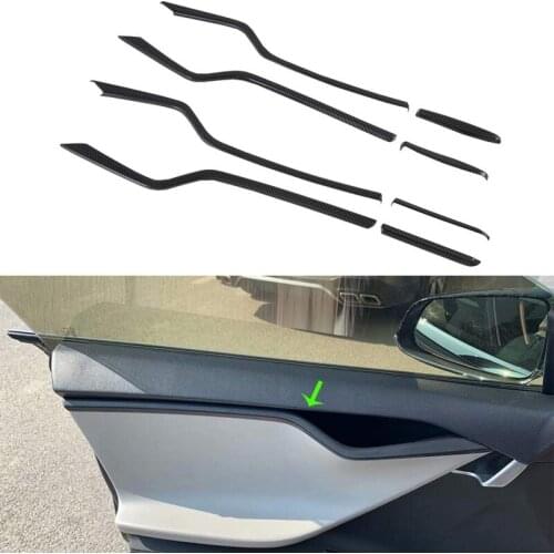 Car Inner Door Trim Cover Interior Mouldings Trims for Tesla Model S 2016-2019 Car Accessories, 8PCS