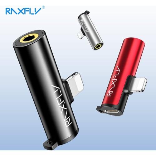 RAXFLY 2 in 1 For Lighting to 3.5mm Jack Audio Adapter Charging For iPhone X XS Max XR Headphone Connector OTG Splitter Adapter