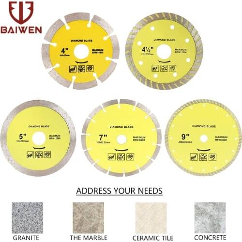 1pc Diamond Cutting Disc Ceramic Saw Blade For Porcelain Tile Granite Marble Stone Concrete Cutting 105/115/125/180/230mm