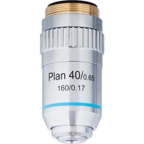 AmScope 40X Plan Achromatic Objective Lens with Knurled Ring PA40XK-V300