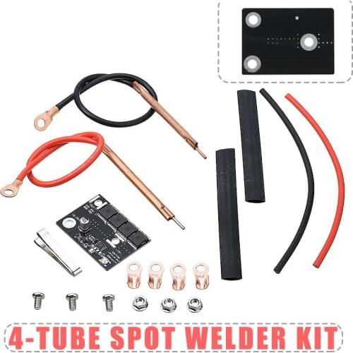 DIY 12V Spot Welder Welding Machine Pen Cables Heat Shrink Tubes Tools Set For 18650/26650/32650 Battery PCB Board