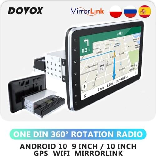 DOVOX One Din Android GPS Car Radio Multimedia Video Player 9/10 Inch 360°Rotation Screen Autoradio Stereo 1din 1 Din Wifi Navi