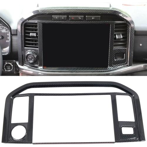 Car Accessories for Ford F-150 F150 2021 2022 Carbon Fiber Painted Interior Dashboard Navigation Cover Trim