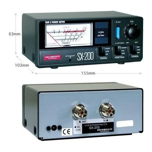 Freeshipping diamond power meter SX-200 5w 20w 200w 400w Power and SWR Meter electornic meter 1.8-200MHz