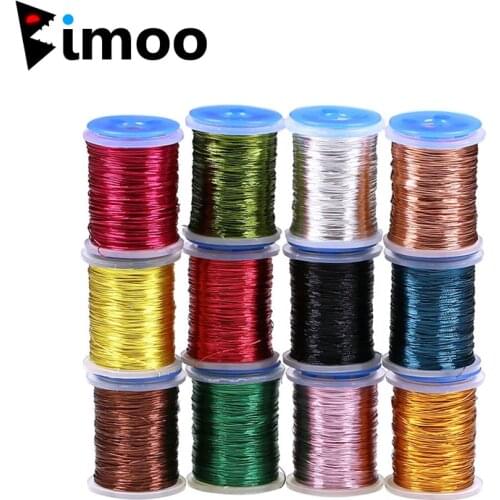 Bimoo 1PC Fine Fly Tying Copper Wire For Flies Trout Bass Fly Tying Material 0.2mm Midge Larve Nymph Body Ribbing Materials