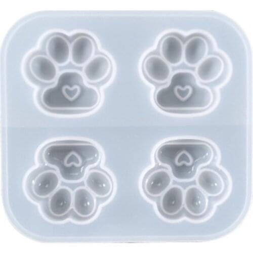 Shiny Glossy love Silicone Mold Love Cat Paw Epoxy Resin Mold DIY Keychain Jewelry for Birthday Valentine Gift Craft N0HE