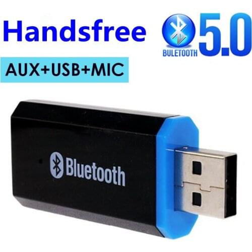 Bluetooth 5.0 Audio Receiver AUX USB RCA 3.5mm Jack Stereo Wireless Adapter with Mic for Speaker Headphone Car Audio Transmitter