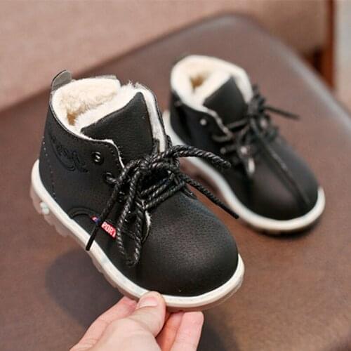 Autumn Winter Children Casual Shoes New Martin Boots Boys Shoes Fashion Leather Soft Antislip Girls Snow Boots Kids Sneakers