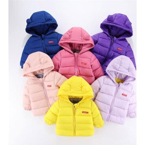 Kids Cotton Clothing Thickened Down Girls Jacket Baby Winter Warm Coat Padded Jacket Kids Zipper Hooded Costume Boys Outwear