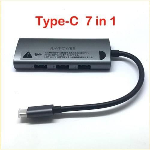 Type-C Docking Station 100W 7 in 1 USB HUB Type C Multi-function Converter For Macbook Phone Laptop Docking Station Interface