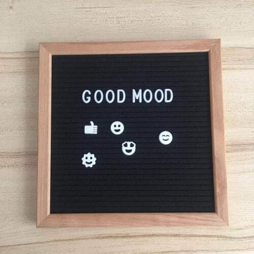 Felt Letter Board Wooden Frame Changeable Mark Numbers Characters Message Plank For Home Office Signs