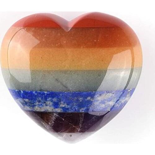 FYJS Unique Colorful Rainbow Stone Love Heart Pendant for Valentines Day Romanric Style Jewelry