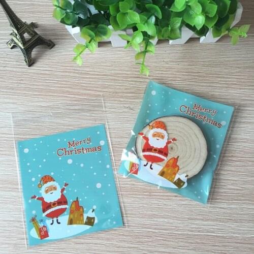 Hot sell 100pcs OPP Baking Christmas Gift Packaging Bags Wedding Cookie Candy Plastic bag 10*10cm Small OPP Bags 7ZHH213