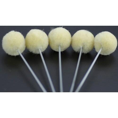 100 Pcs Leather Tool Accessories Dye Wool Daubers Assisted Dyeing Wools Ball Brush Metal Handle DIY Assisted Dyeing Tooll