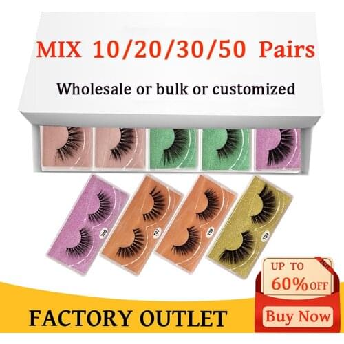 3D eyelashes Wholesale lashes 10/20/30/50pcs mink lashes Natural with Eyelash beauty Supplies makeup false eyelashes faux cils