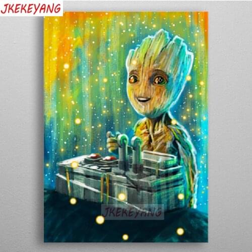 5D DIY square/round Diamond painting Cute baby groot Cross Stitch Diamond Embroidery Pattern Rhinestone J2437