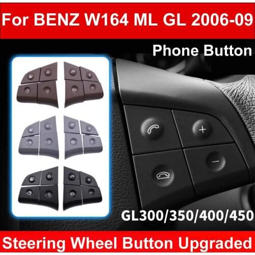 LHD RHD Car Multi-function Steering Wheel Left Right Button Phone Key Control For Mercedes Benz W164 ML GL300/350/400/450 06-09