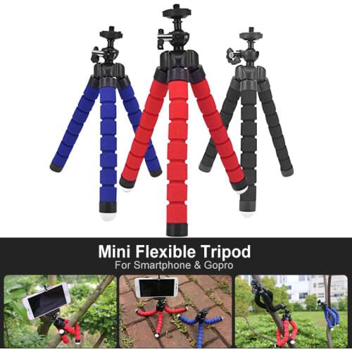 Mini Flexible Tripod Sponge Octopus With Phone Clip For iPhone Xiaomi Huawei Smartphone Gopro Camera Accessories Tripod