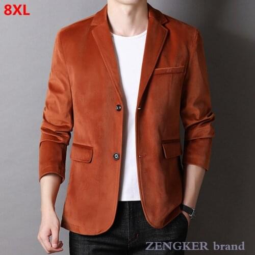 Casual suit men 2021 new spring and autumn thin solid color jacket Korean style slim small suit jacket mens blazer 7XL 8XL