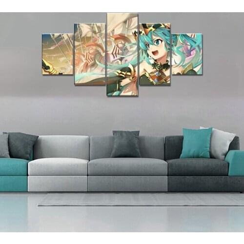 Wall Decor Anime Poster 5 Pieces Modern Decor Wall Art Canvas Paintings For Home Decorations Wall Living Room Decor Posters