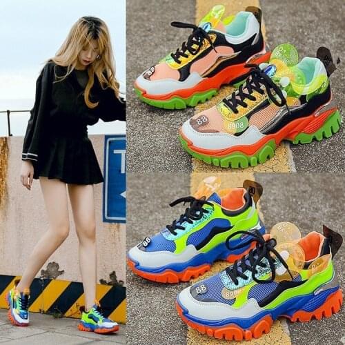 2021 new womens fashion shoes leisure sports shoes thick bottom color matching large size womens shoes lovers shoes popular
