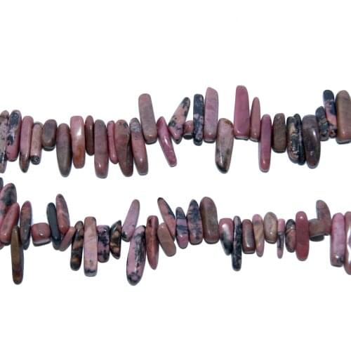 Wholesale 12-18 MM Stick Shape Natural Stone Black Lace Rhodonite Stone Beads For Jewelry Making DIY Necklace Bracelet Material
