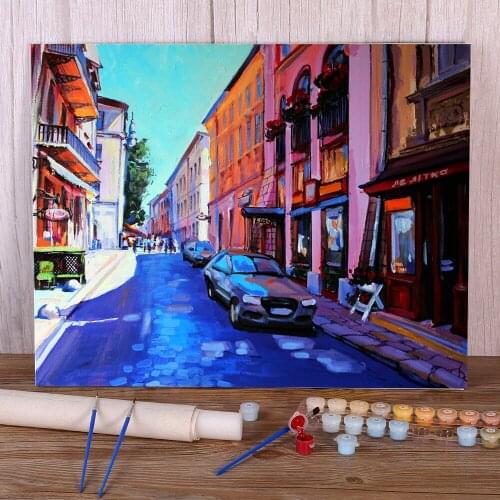 Landscape Lviv, Virmenska Str. DIY Paint By Numbers Kit Oil Paints 40*50 Boards By Numbers Home Decor For Handiwork