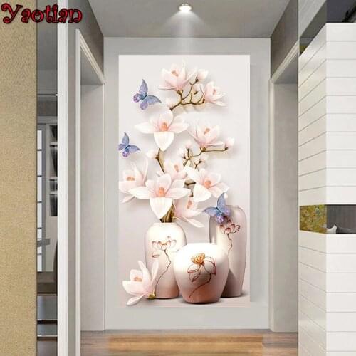 Full,Diamond Painting,Magnolia Flower,Diamond Embroidery,Cross Stitch,5D,Square,Rhinestone,Mosaic,craft,Kits,DIY,Christmas gift