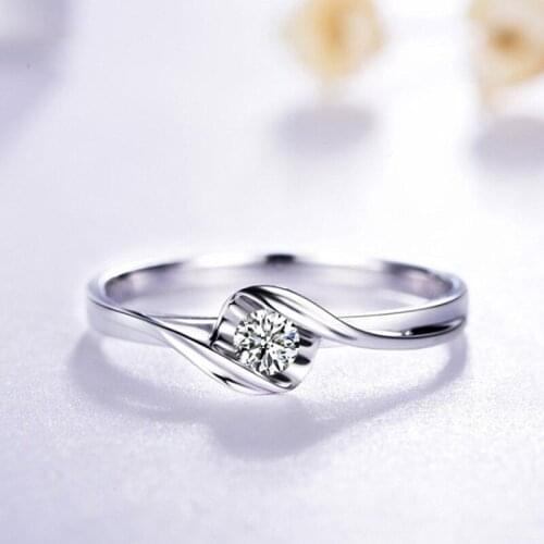 Simple Open Size Rhinestone Silver color Rings White Musical notation symbol Stone Adjustable Flower Finger Ring for Women