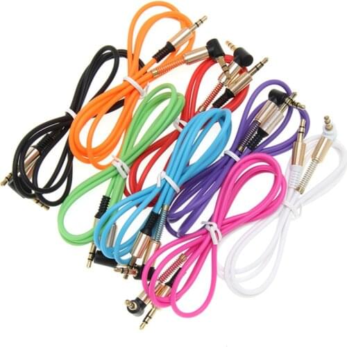 Spring Audio Cable 3.5mm Jack Aux Cables Male to Male 90 Degree Right Angle AUX Cord For Car Headphone MP3/4 Phone Speaker