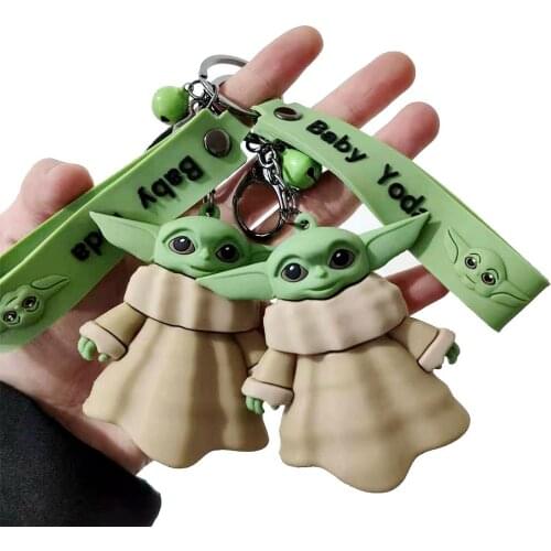 Star Wars Baby Yoda Keychain Cartoon Anime Cute Key Chain Mandalorian Action Figure Model Dolls Childer Kids Boy Girl Toys Gift