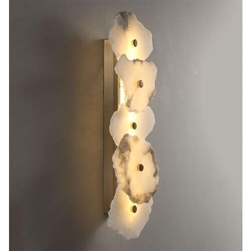 Modern White Metal Marble Wall Light Living Room Dining Room Bedroom Wall Lamp Lighting Fixture LED Suspension Lamps WA272