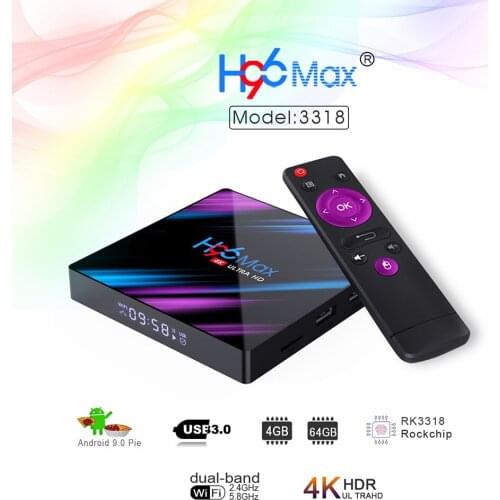 H96 MAX RK3318 Android TV Box Android 9.0 4GB 64GB Media player 4K Smart TV BOX Bluetooth TV BOX H96MAX Set top box
