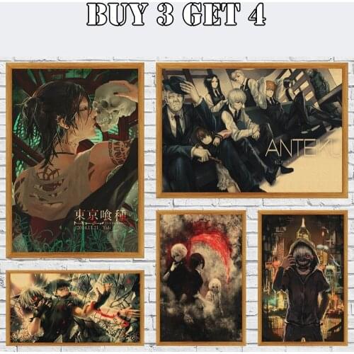 Tokyo Ghoul Anime Vintage Kraft Paper Poster Wall Art Painting Posters And S Decor