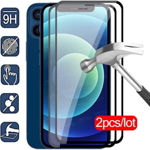 2pcs Tempered Glass For iphone 12 Mini 11 Pro Max Aifone Aifon X XS XR 6 7 8 Plus SE 2020 Screen Protector Cover Protective Film