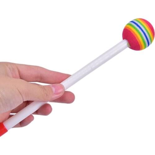1 Pair Drum Mallets Hand Percussion Hand Round Design Drumstick Mallet Lollipop Head Drum Knock Hammers Sticks