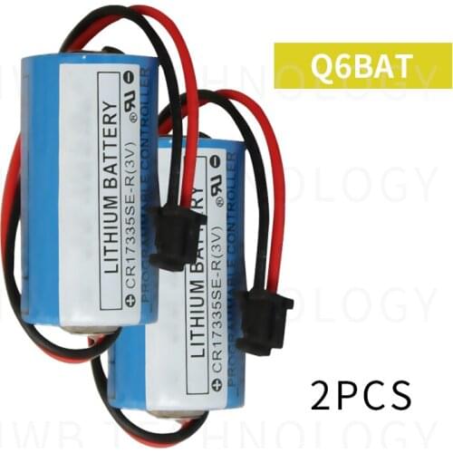 2pack New Original For Mitsubishi CR17335SE-R(3V) CR17335 Q6BAT CNC 3V PLC Lithium Battery Batteries with Plug Free Shipping