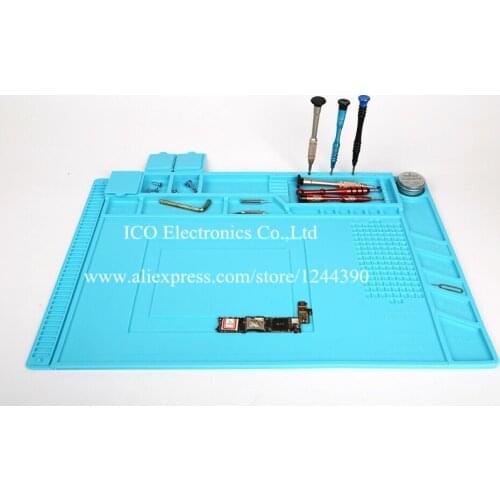 45x30cm Anti-heat Insulation Silicone Pad with Screw Location Mat Electrical BGA Soldering Repair Station Maintenance Platform