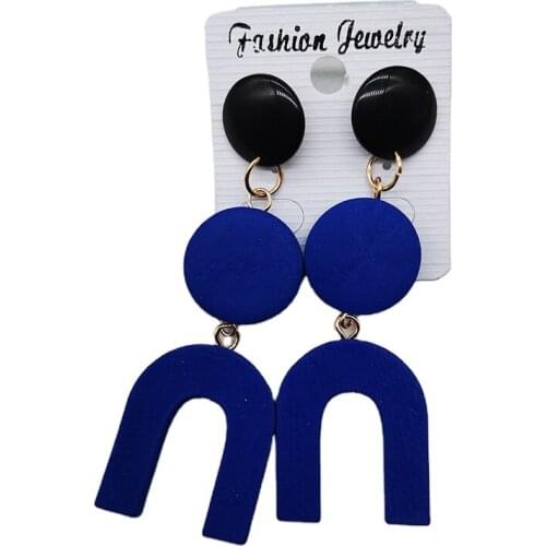 Free Shipping!newest Geometric wooden earrings can mixed 5colors