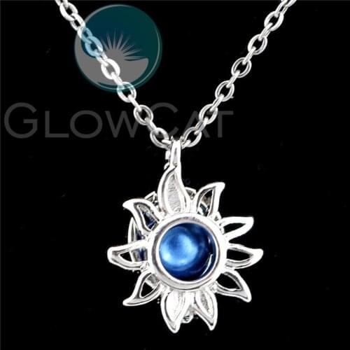 K1231 18mm Sun Design Beads Cage Perfume Essential Oil Diffuser Pearl Cage Locket Necklace