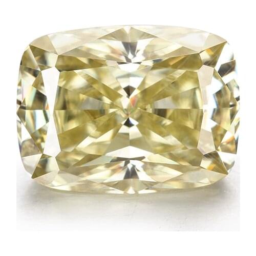 Yellow Color Long Cushion Shape Crushed ice Cut 7x5mm-16x12mm Loose Moissanite Diamond for Jewelry Making