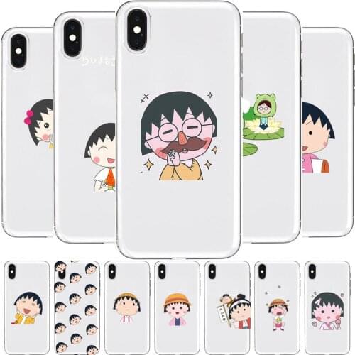 Chibi Maruko-chan Anime Transparent Phone cover hull For SamSung Galaxy S8 S9 S10e S20 S21 S30 Plus S20 fe 5G Lite Ultra soft