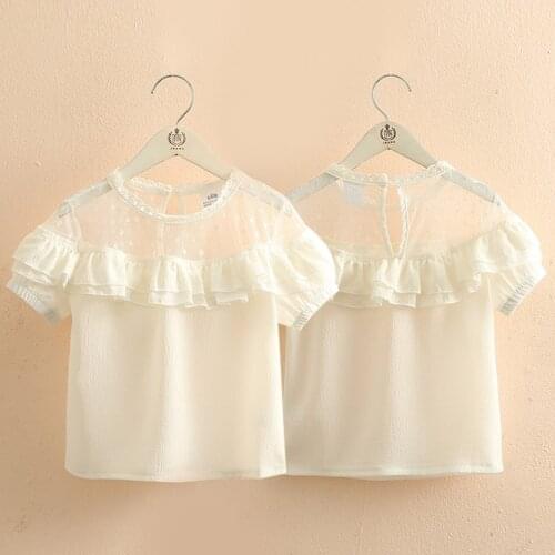 Baby Short Sleeve T-shirt 2021 Summer New Girls' Clothing Children Ruffle Top