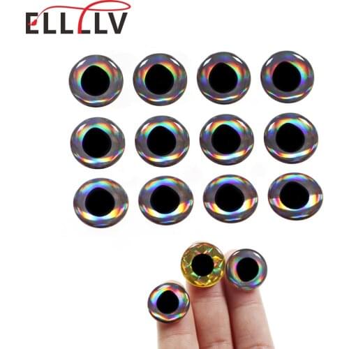 Elllv 50pcs/100pcs 17mm 18mm Big Size 3D Holographic Eyes for Fishing Lure Making Saltwater Flies Tying Jigs Craft Dolls