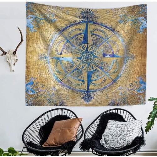 HD Art Oil Compass Tapestry 3D Printed Handmade Wall Tapestry Mandala Blanket Tapiz Pared Wall Hanging
