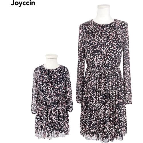 Joyccin New Fashion Polka Dot Printed Mesh Dress for Mother and Daughter Family Look Girls Dress Party Clothing(721027)