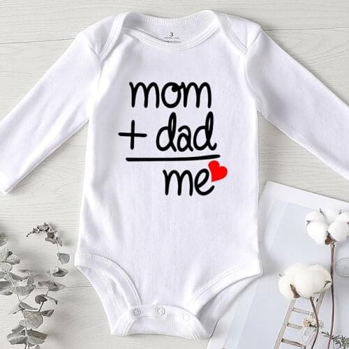 Romper for Babies Kids' Things Summer Clothing One Piece Newborn Girl Outfit Mom+dad Letter Printed Baby Winter Clothes