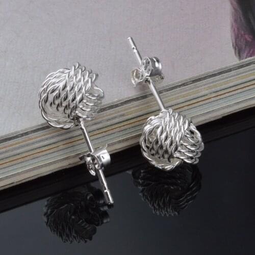 Korean Version Of Good Quality Hollow Twisted Wire Ball Pierced Earrings For Female Earrings New Product Launch Distribution